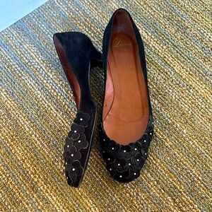 Vintage Delman Suede and Pony Hair Kitten Heels